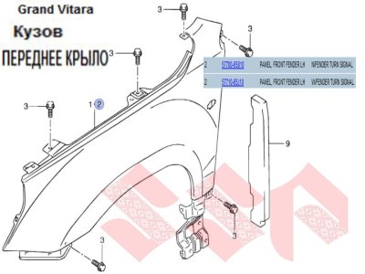 Крыло переднее левое, suzuki Grand Vitara, 57700-65810 Крыло переднее левое, suzuki Grand Vitara, 57700-65810